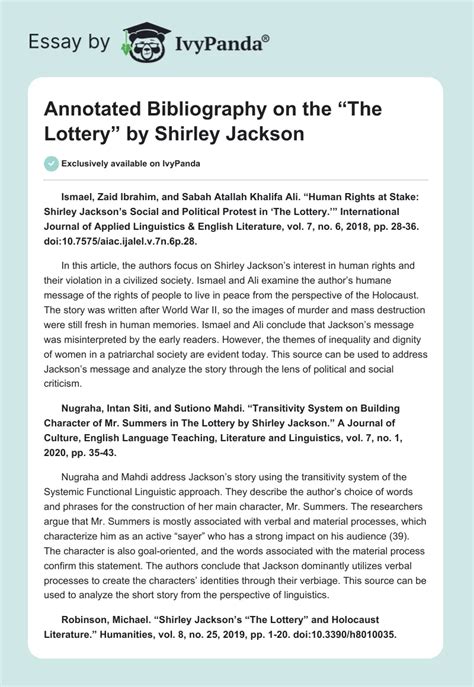 the lottery by shirley jackson pdf|the lottery annotated pdf.